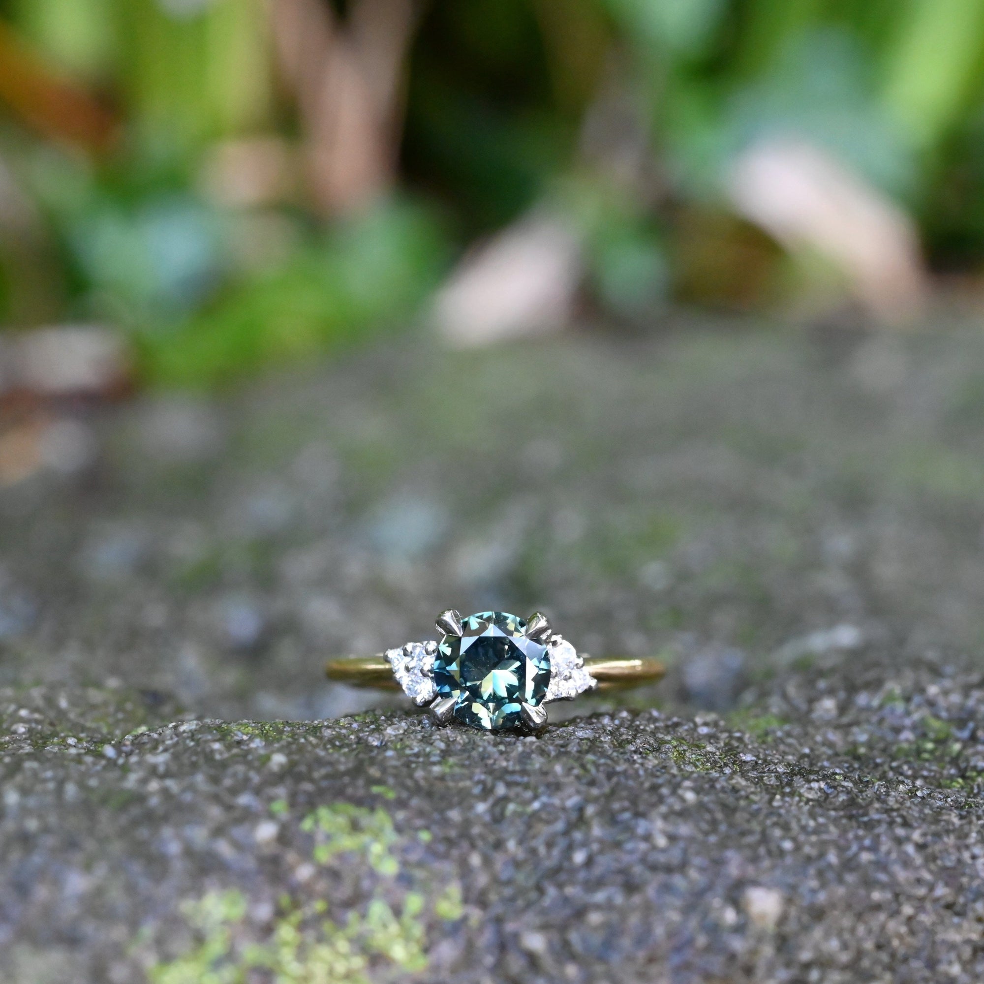 ‘Thea’ 1.21ct Australian Parti Sapphire &amp; Diamond 18ct Yellow Gold Ring Ring Jason Ree Design 