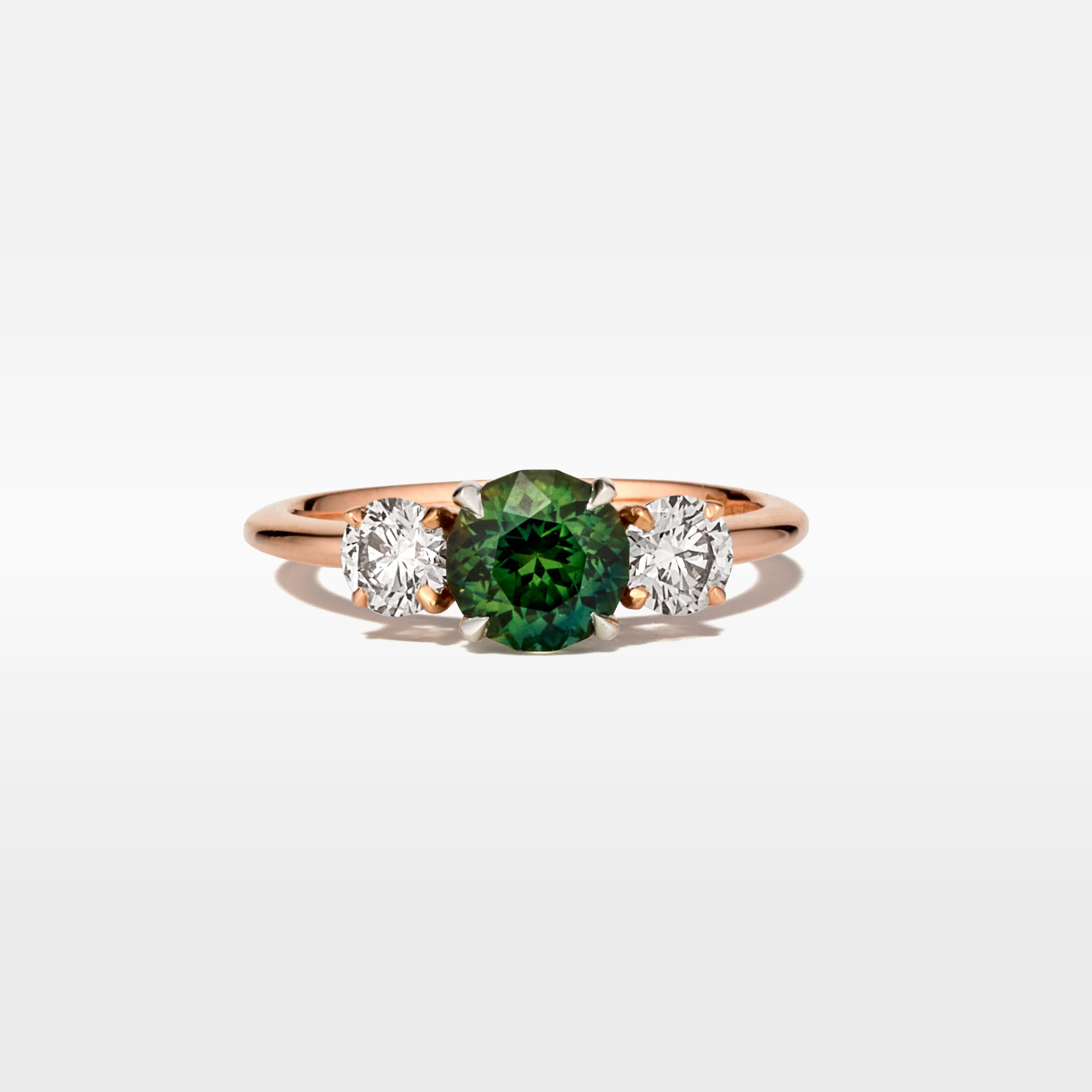 ‘HighWire Trilogy’ 1.33ct Australian Green Sapphire & Argyle Diamond Ring Ring Jason Ree Design 