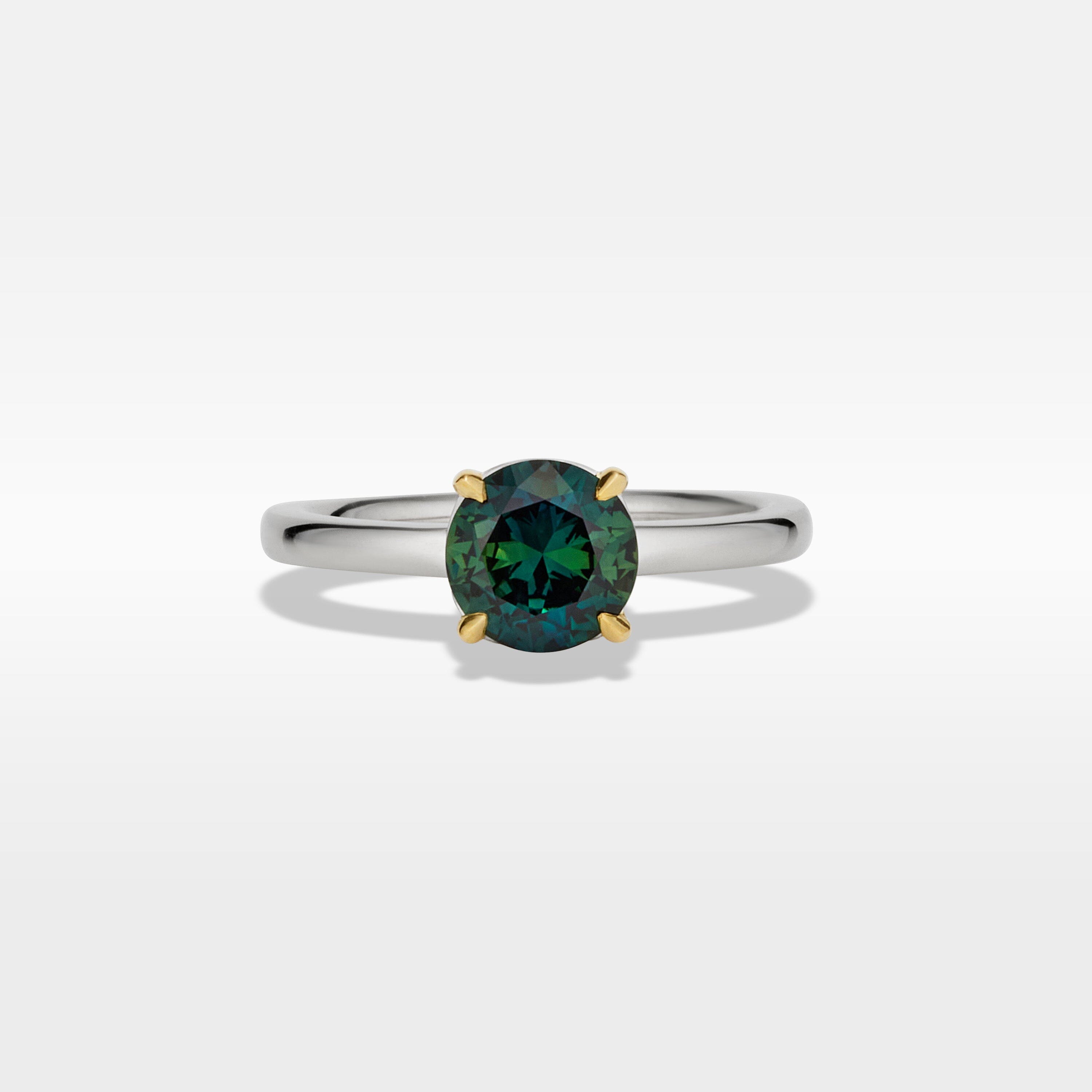 Round brilliant-cut Teal Australian Sapphire HighWire ring | Jason