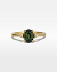‘MiMi’ 1.24ct Oval Cut Green Australian Sapphire & Diamond Yellow Gold Ring Ring Jason Ree Design 