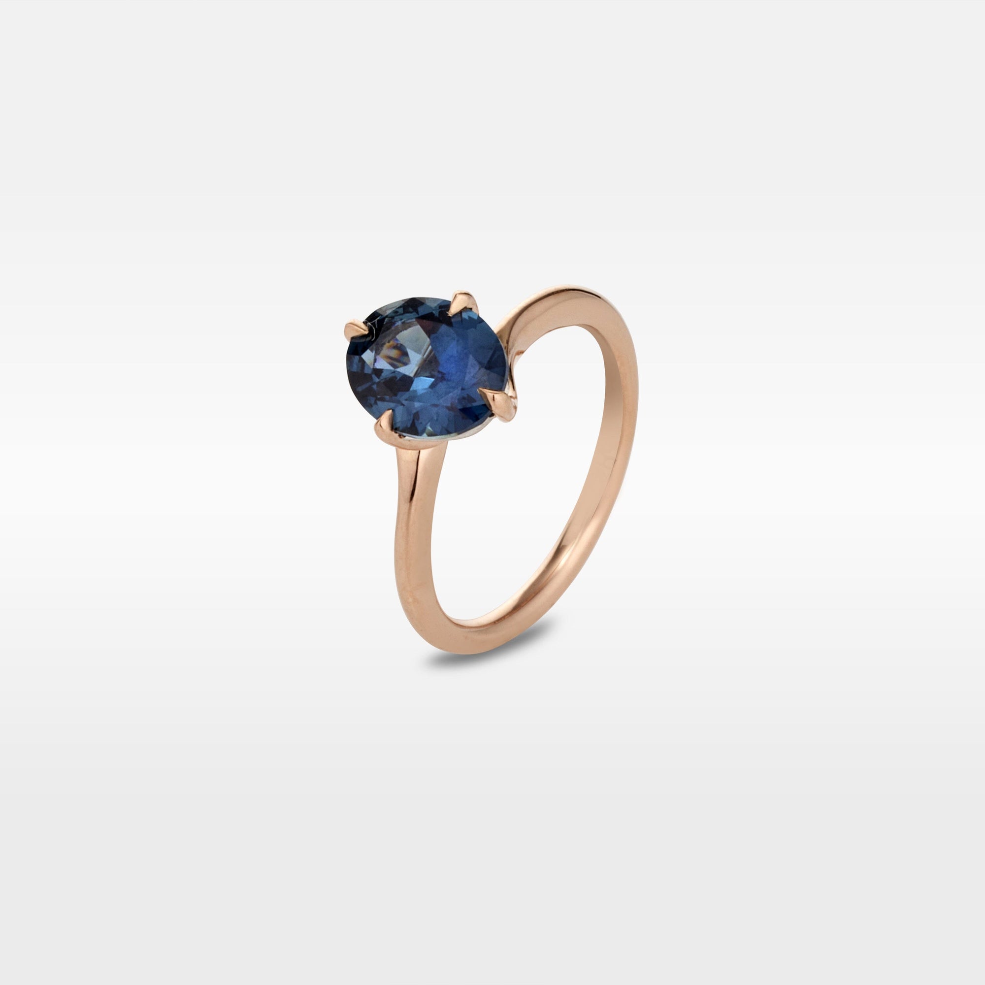 ‘Tempest’ 1.99ct Australian Blue Sapphire Rose Gold Ring Ring Jason Ree Design 