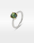 Round brilliant-cut 1.57ct Teal Australian Sapphire HighWire Ring Ring Jason Ree Design 