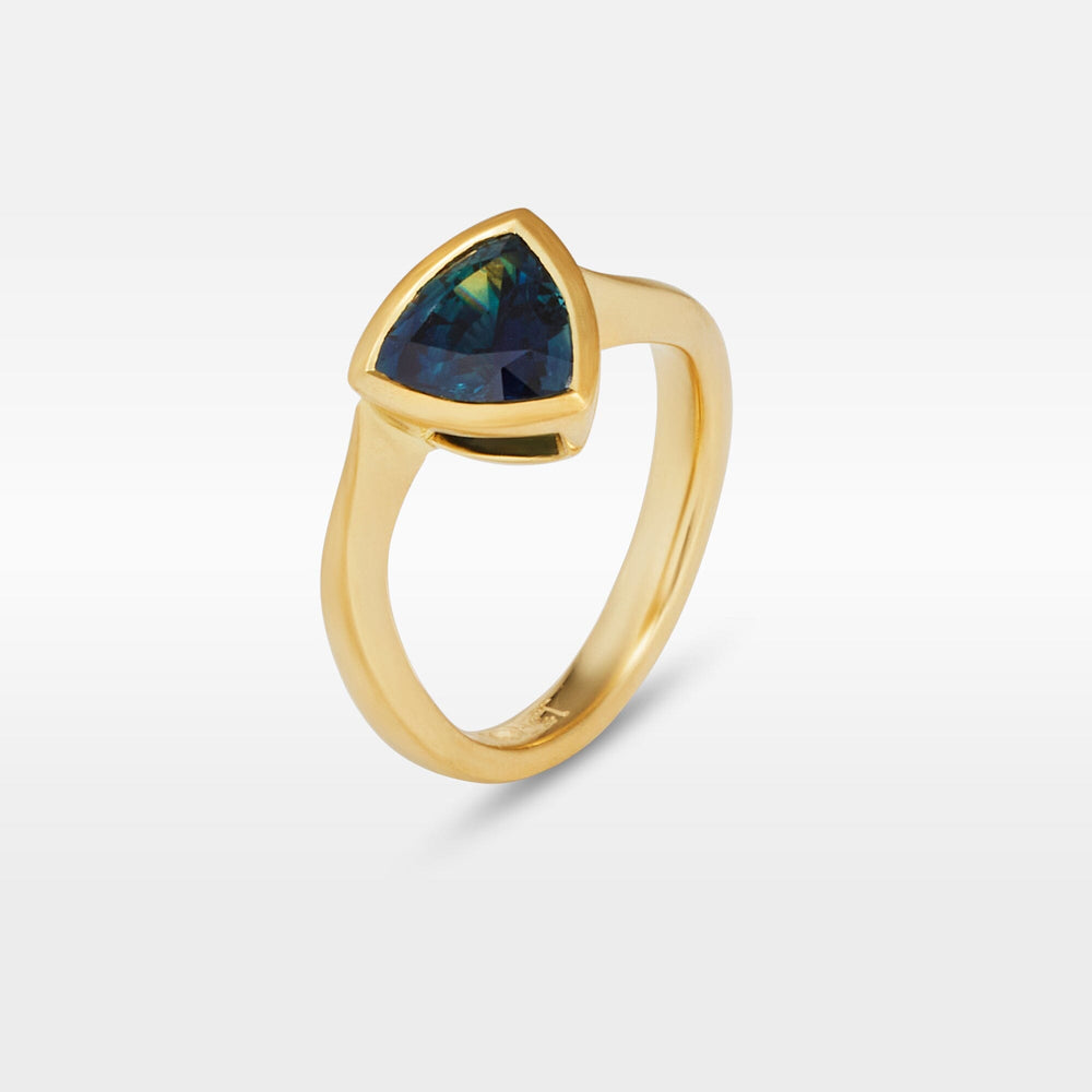 "Tangent" 1.78ct Australian Blue Trilliant Sapphire Ring Ring JasonRee 