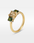‘Juno’ 1.13ct Champagne Diamond & Australian Green Sapphire Ring Ring Jason Ree Design 