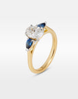 ‘Delta’ 1.22ct E VS1 Lab Grown Oval Diamond & Australian Sapphire Ring Ring Jason Ree Design 