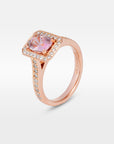 "Bellini" Peach Sapphire Diamond Rose Gold Ring Ring JasonRee 