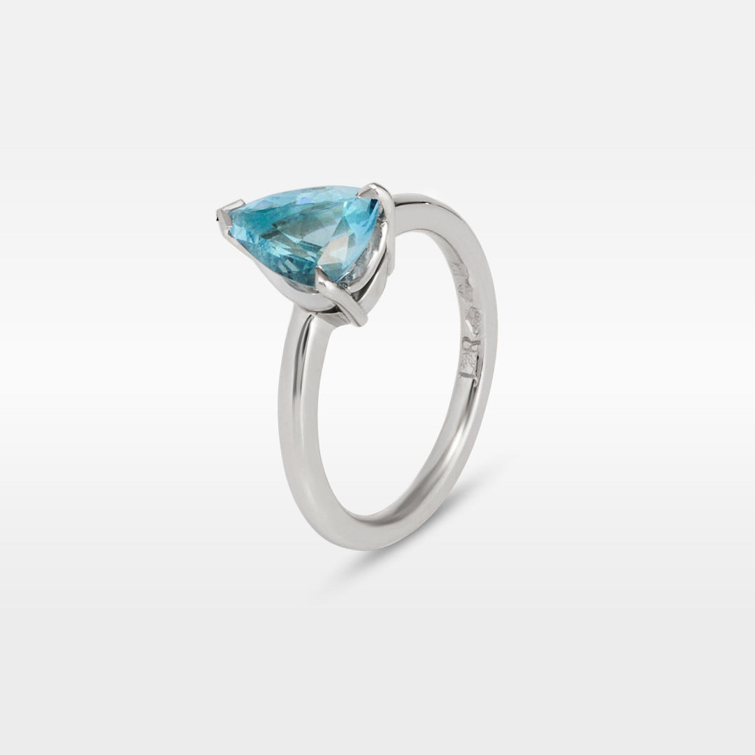 ‘HighWire Teardrop’ 1.40ct Unheated Aquamarine Platinum Ring Ring Jason Ree Design 