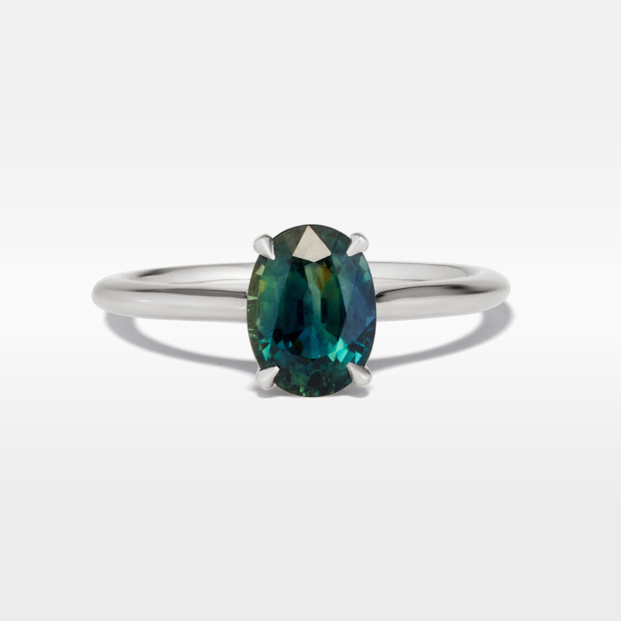 "HighWire" 1.69ct Teal Australian Sapphire Platinum Ring Ring JasonRee 