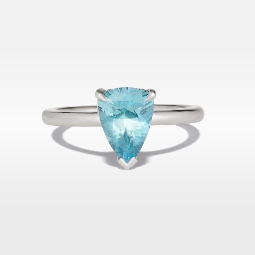 ‘HighWire Teardrop’ 1.40ct Unheated Aquamarine Platinum Ring Ring Jason Ree Design 