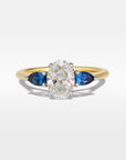 ‘Delta’ 1.22ct E VS1 Lab Grown Oval Diamond & Australian Sapphire Ring Ring Jason Ree Design 