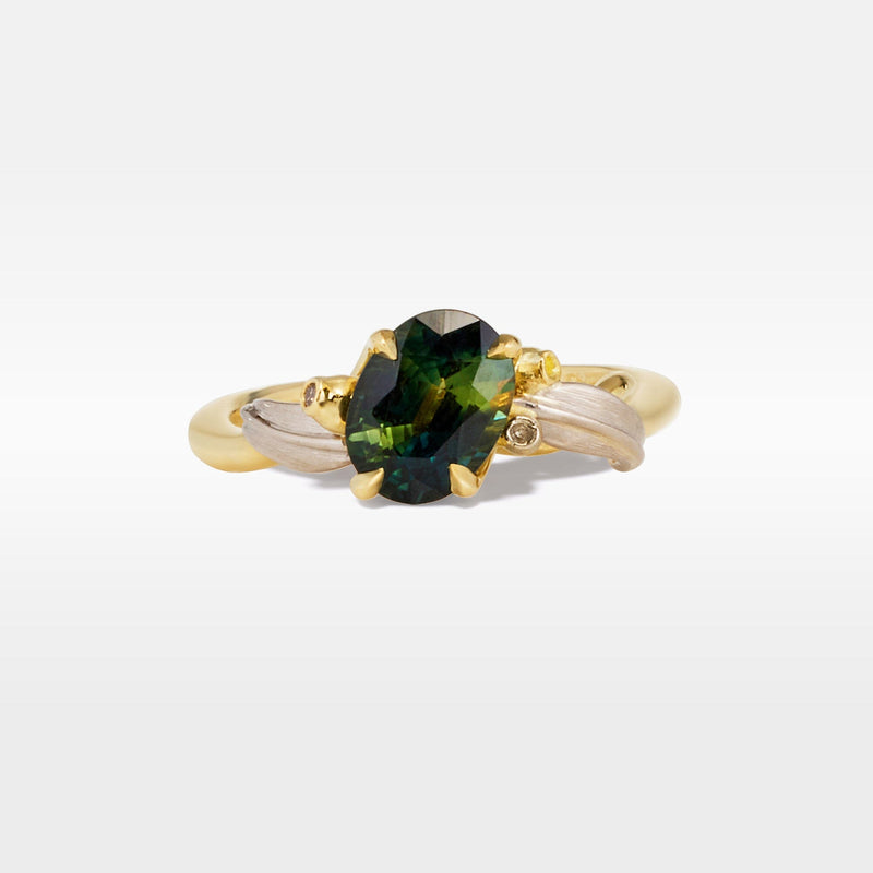 ‘Gumleaf’ 1.78ct Australian Parti Sapphire Ring Ring Jason Ree Design 