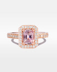 "Bellini" Peach Sapphire Diamond Rose Gold Ring Ring JasonRee 