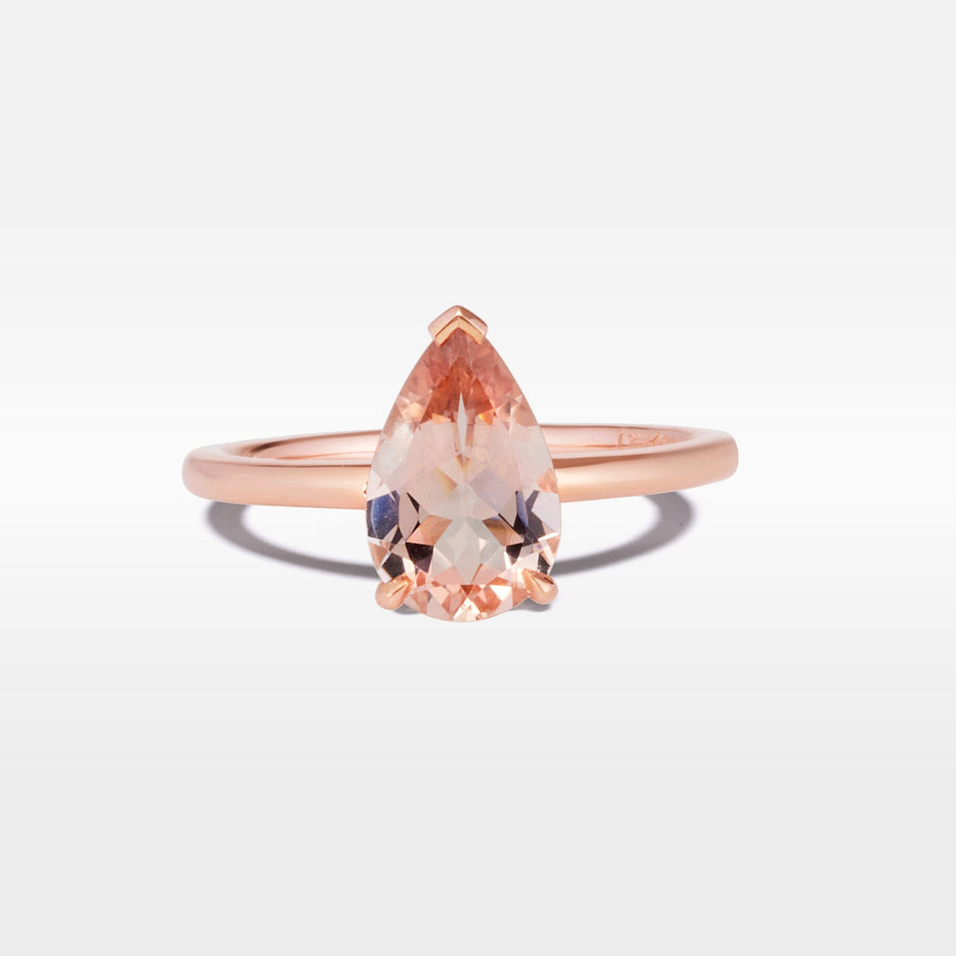 ‘HighWire Teardrop’ 1.50ct Morganite Rose Gold Ring Ring Jason Ree Design 