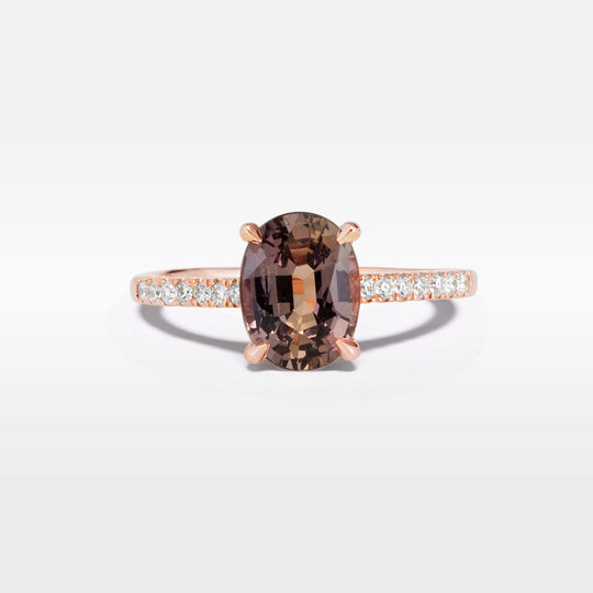 ‘Sugar Plum’ 2.48ct No Heat Madagascan Sapphire & Diamond Rose Gold Ring Ring Jason Ree Design 