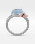 ‘Gumleaf’ 2.41ct Australian White Opal Platinum Ring Ring Jason Ree Design 