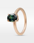 ‘HighWire’ 1.30ct Oval Blue Green Australian Sapphire Rose Gold Ring Ring Jason Ree Design 