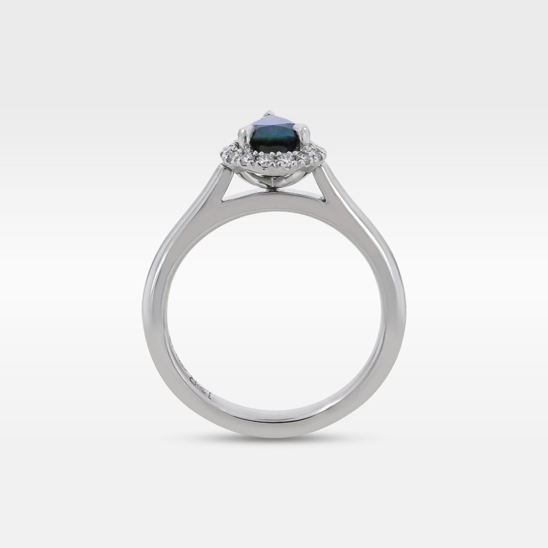 ‘Eden’ 1.12ct Teal Australian Sapphire & Diamond Platinum Ring Ring Jason Ree Design 