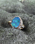 ‘Gumleaf’ 3.17ct Australian Blue/Green Boulder Opal Rose Gold Ring Jason Ree Design 