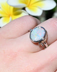 ‘Gumleaf’ 2.41ct Australian White Opal Platinum Ring Ring Jason Ree Design 
