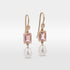‘Chevron’ Morganite Rose Gold & Pearl Earrings Earrings Jason Ree Design 