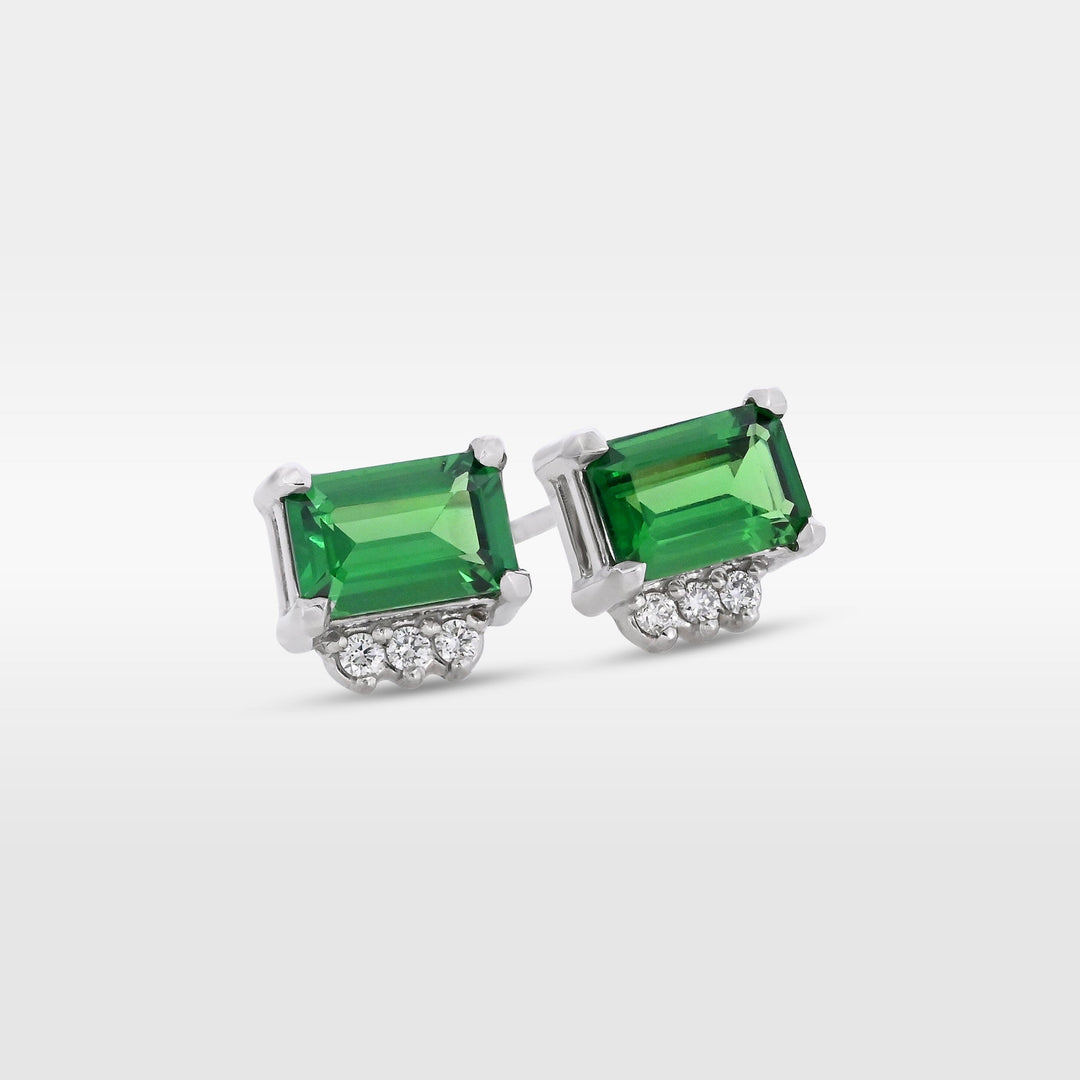‘Royce’ Tsavorite Garnet & Diamond Platinum Earrings Earrings Jason Ree Design 