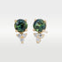 ‘Trinity’ Australian Green Sapphire & Diamond 18ct Yellow Gold Earrings Earrings Jason Ree Design 