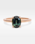 ‘HighWire’ 1.30ct Oval Blue Green Australian Sapphire Rose Gold Ring Ring Jason Ree Design 