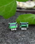 ‘Royce’ Tsavorite Garnet & Diamond Platinum Earrings Earrings Jason Ree Design 