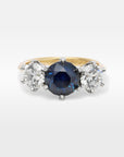 ‘Laurent’ 2.16ct Australian Sapphire & Lab Grown Diamond Trilogy Ring Ring Jason Ree Design 