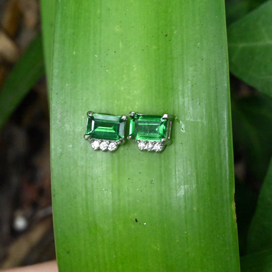 ‘Royce’ Tsavorite Garnet & Diamond Platinum Earrings Earrings Jason Ree Design 