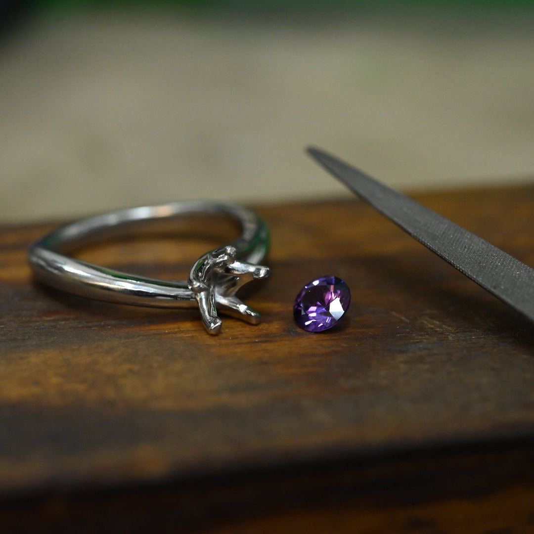 ’Blossom’ 0.55ct Purple Sapphire Platinum Ring Ring Jason Ree Design 