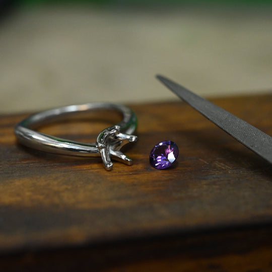 ’Blossom’ 0.55ct Purple Sapphire Platinum Ring Ring Jason Ree Design 