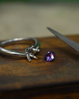 ’Blossom’ 0.55ct Purple Sapphire Platinum Ring Ring Jason Ree Design 