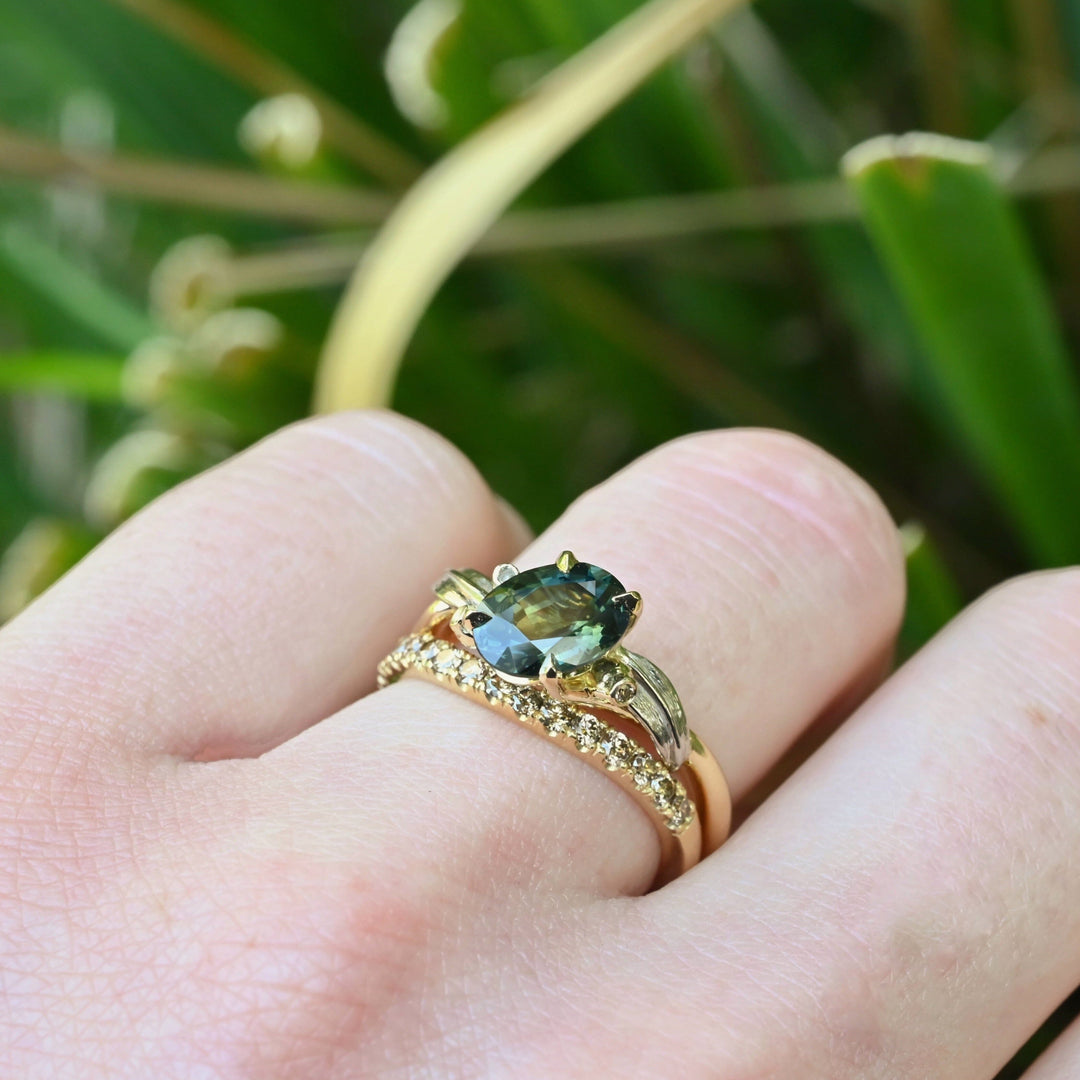 ‘Gumleaf’ 1.78ct Australian Parti Sapphire Ring Ring Jason Ree Design 