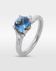 ‘Talia’ Aquamarine & Diamond Platinum Ring Ring Jason Ree Design 