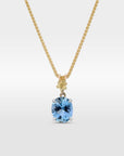 ‘Talia’ 0.97ct Fine Blue Aquamarine Gold & Platinum Necklace Necklace Jason Ree Design 