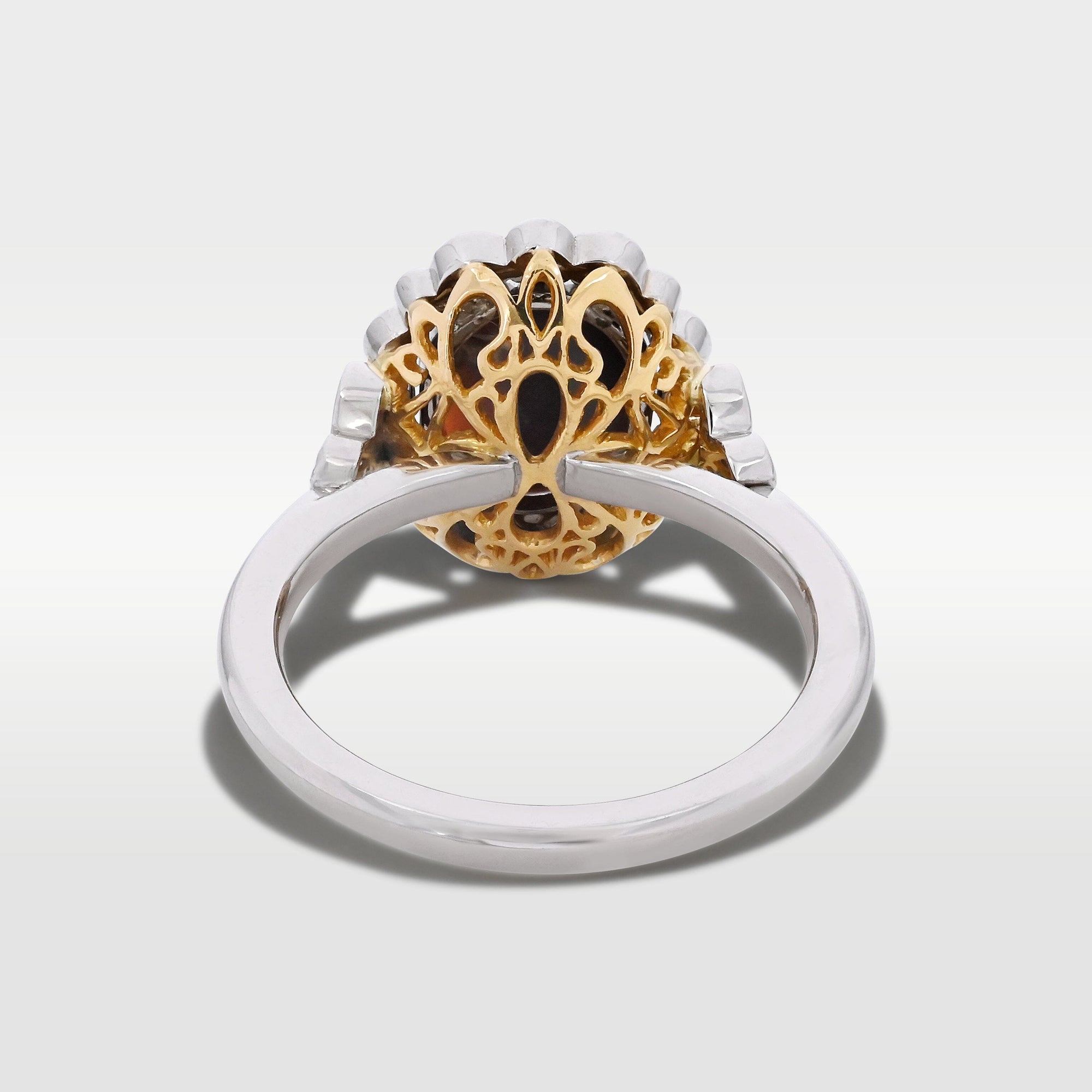 ‘Venetia’ 2.57ct Australian Black Opal & Diamond Platinum & 22ct Gold Ring Ring Jason Ree Design 