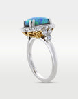 ‘Venetia’ 2.57ct Australian Black Opal & Diamond Platinum & 22ct Gold Ring Ring Jason Ree Design 