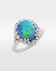 ‘Venetia’ 2.57ct Australian Black Opal & Diamond Platinum & 22ct Gold Ring Ring Jason Ree Design 