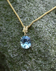 ‘Talia’ 0.97ct Fine Blue Aquamarine Gold & Platinum Necklace Necklace Jason Ree Design 
