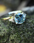 ‘Talia’ Aquamarine & Diamond Platinum Ring Ring Jason Ree Design 