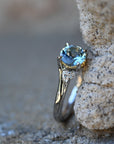 ‘Talia’ Aquamarine & Diamond Platinum Ring Ring Jason Ree Design 
