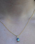 ‘Talia’ 0.97ct Fine Blue Aquamarine Gold & Platinum Necklace Necklace Jason Ree Design 