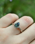 ‘Eden’ 1.12ct Teal Australian Sapphire & Diamond Platinum Ring Ring Jason Ree Design 