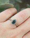 ‘Eden’ 1.12ct Teal Australian Sapphire & Diamond Platinum Ring Ring Jason Ree Design 