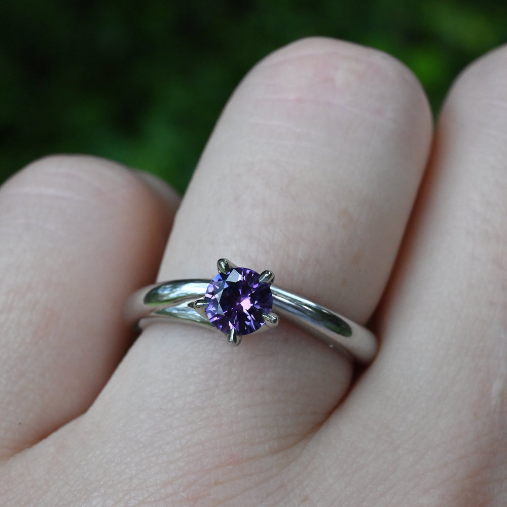 ’Blossom’ 0.55ct Purple Sapphire Platinum Ring Ring Jason Ree Design 