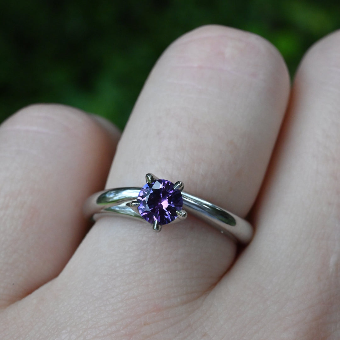 ’Blossom’ 0.55ct Purple Sapphire Platinum Ring Ring Jason Ree Design 