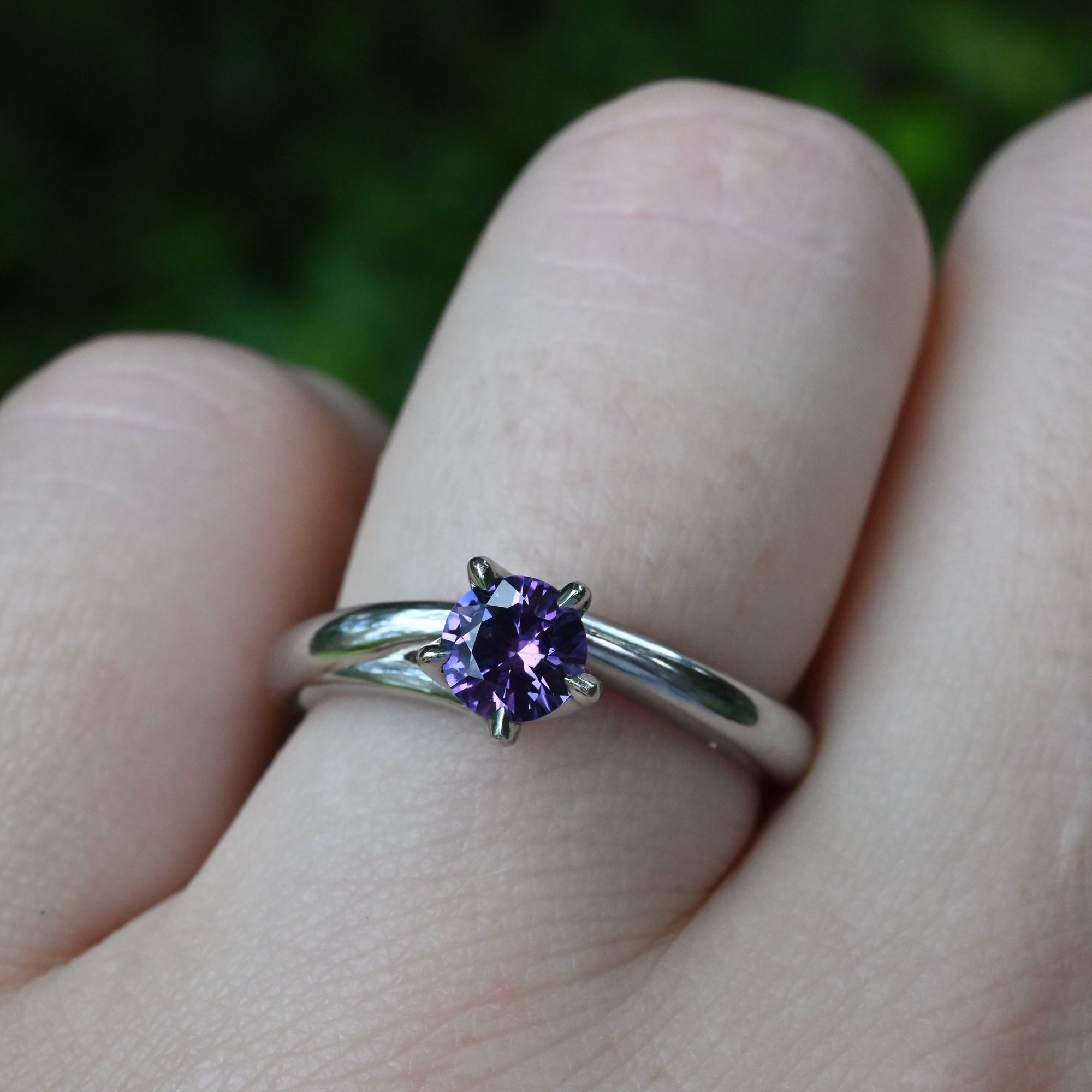 ’Blossom’ 0.55ct Purple Sapphire Platinum Ring Ring Jason Ree Design 