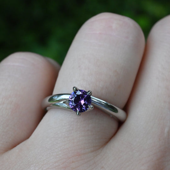 ’Blossom’ 0.55ct Purple Sapphire Platinum Ring Ring Jason Ree Design 