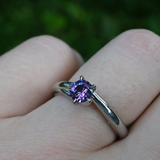 ’Blossom’ 0.55ct Purple Sapphire Platinum Ring Ring Jason Ree Design 